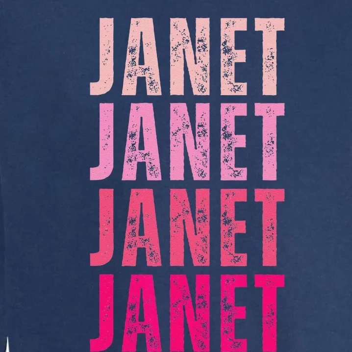 I Love Janet Modern Pattern First Name Janet Garment-Dyed Sweatshirt