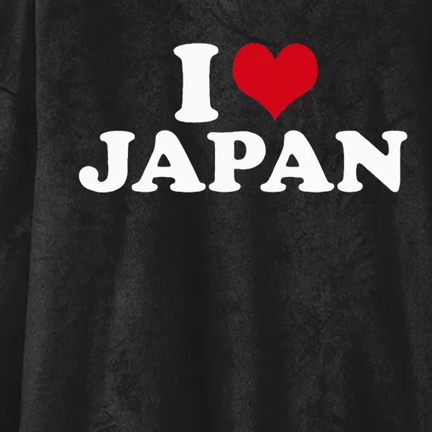 I Love Japan Hooded Wearable Blanket