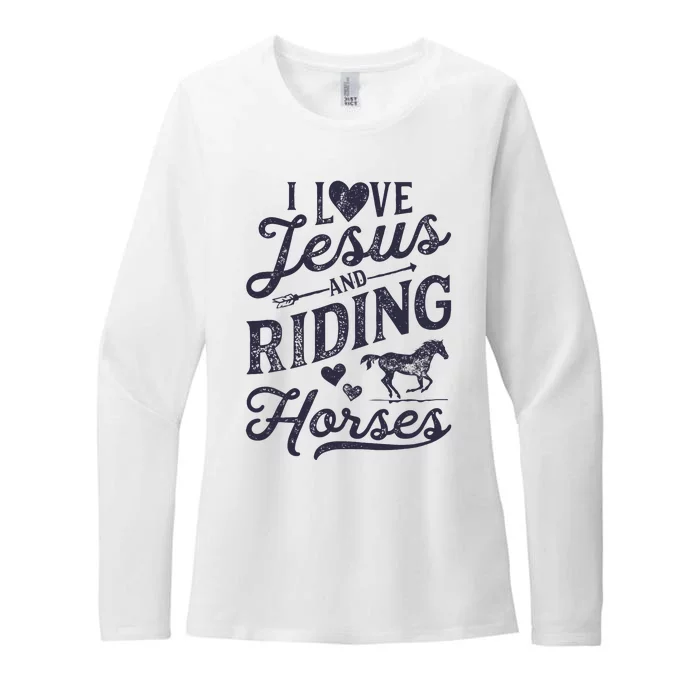 I Love Jesus And Riding Horses Horse Girl Horseback Womens CVC Long Sleeve Shirt