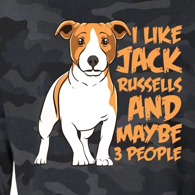 I Like Jack Russells And Maybe 3 People Funny Jack Russell Cropped Pullover Crew