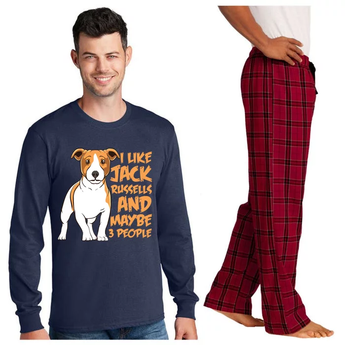 I Like Jack Russells And Maybe 3 People Funny Jack Russell Long Sleeve Pajama Set