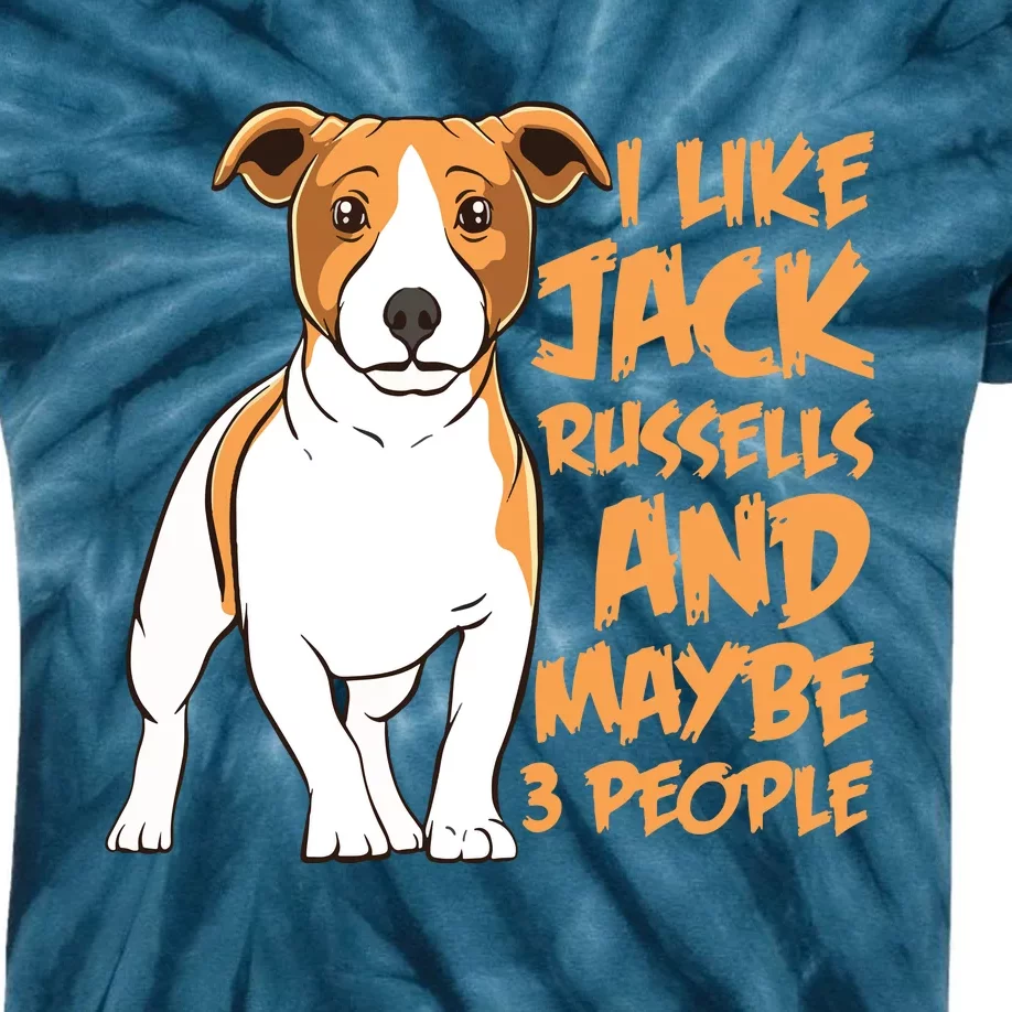 I Like Jack Russells And Maybe 3 People Funny Jack Russell Kids Tie-Dye T-Shirt