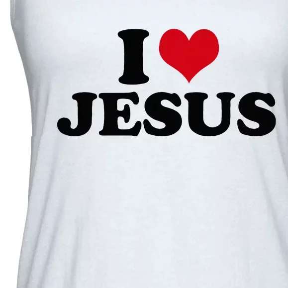 I Love Jesus Ladies Essential Flowy Tank