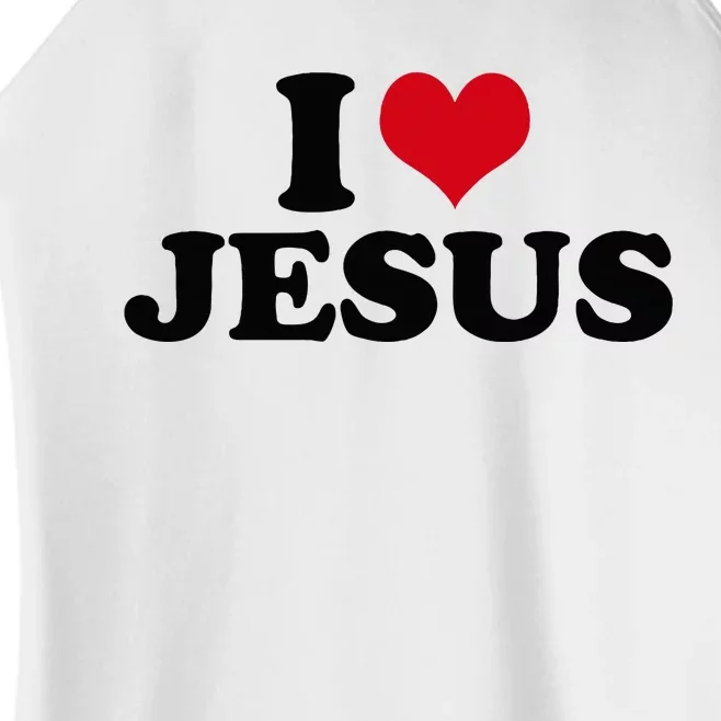 I Love Jesus Women’s Perfect Tri Rocker Tank