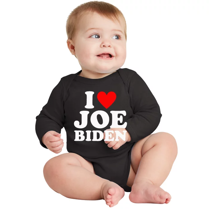 I Love Joe Biden Heart Baby Long Sleeve Bodysuit