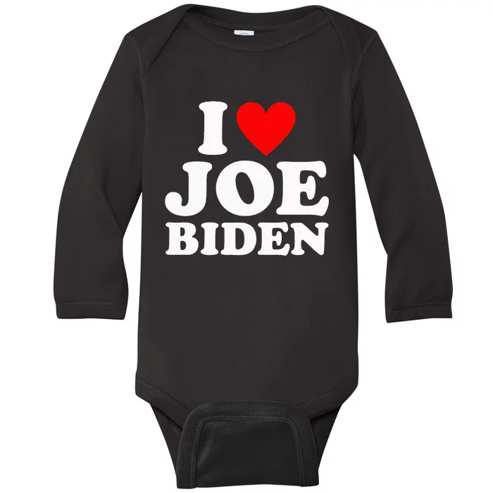 I Love Joe Biden Heart Baby Long Sleeve Bodysuit