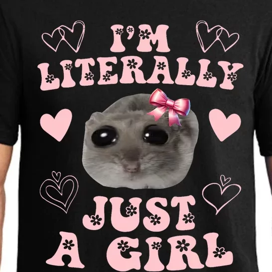 Im Literally Just A Girl Sad Hamster Meme Pajama Set