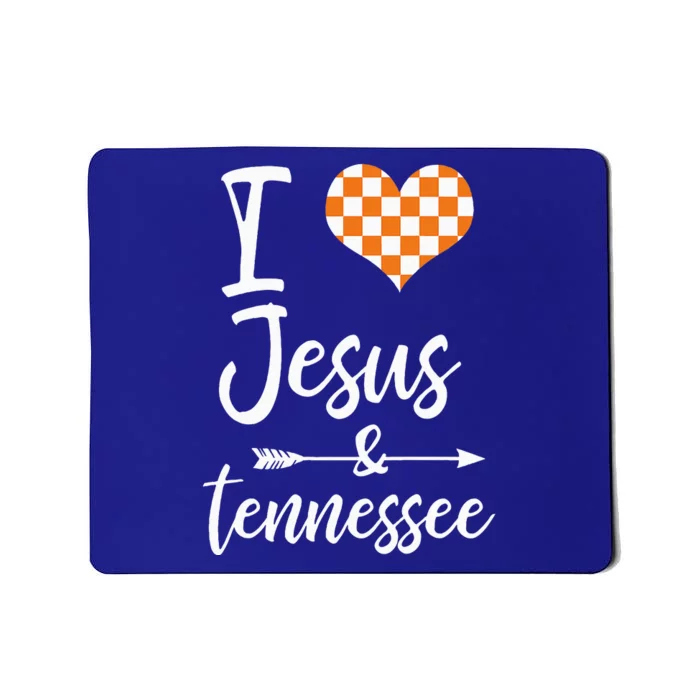 I Love Jesus And Tennessee Orange Heart Cute Fan Mousepad