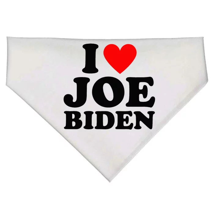 I Love Joe Biden Heart Gift USA-Made Doggie Bandana