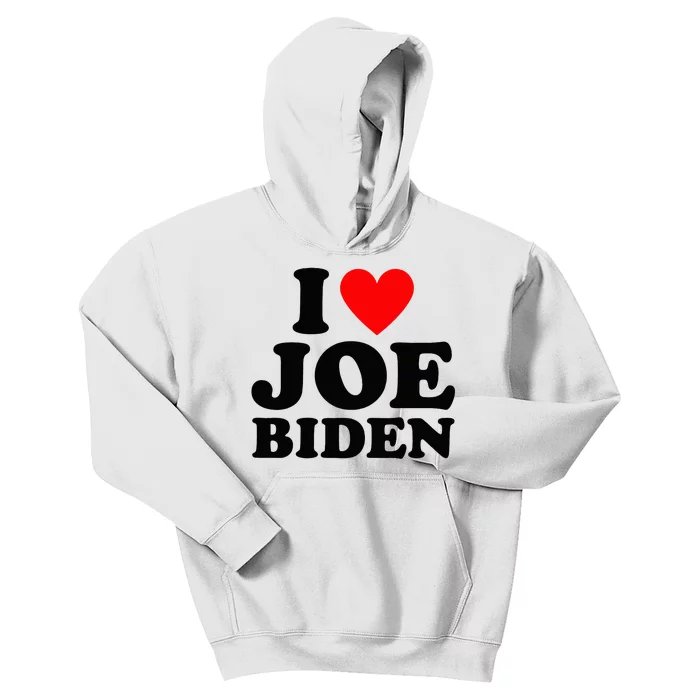 I Love Joe Biden Heart Gift Kids Hoodie