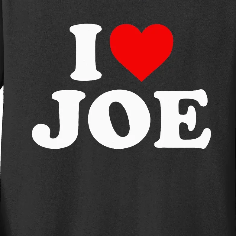 I Love Joe Biden Heart Gift Kids Long Sleeve Shirt