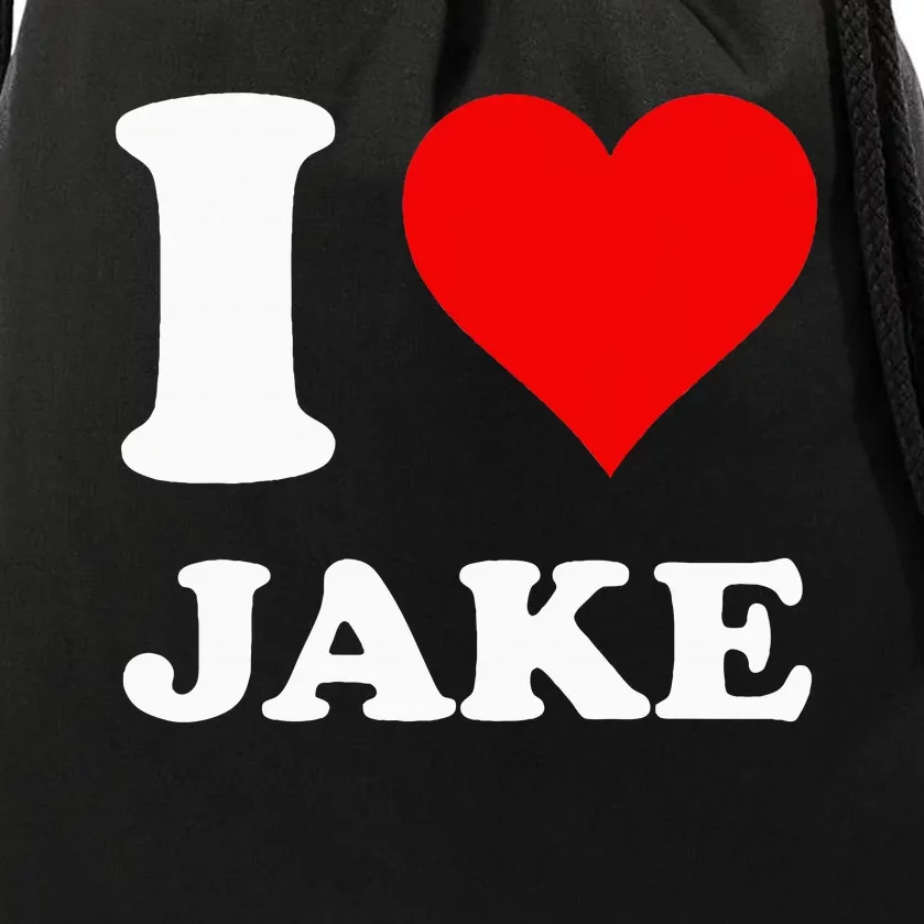 I Love Jake Drawstring Bag