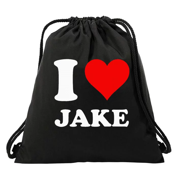 I Love Jake Drawstring Bag