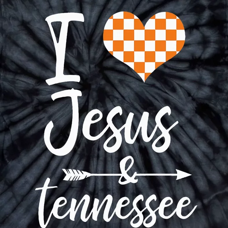 I Love Jesus And Tennessee Orange Heart Cute Fan Tie-Dye T-Shirt