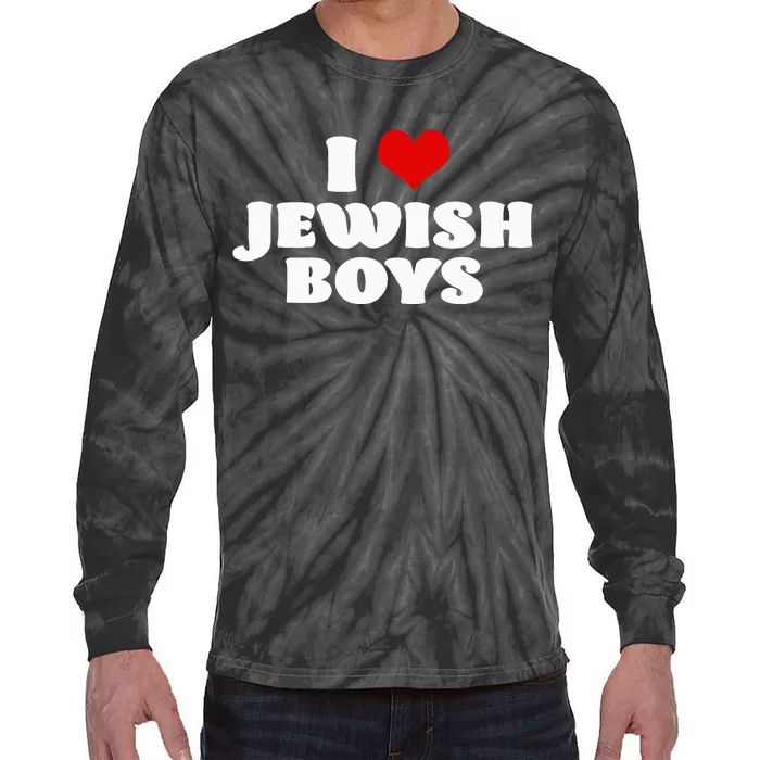 I Love Jewish Red Heart Hanukkah Tie-Dye Long Sleeve Shirt