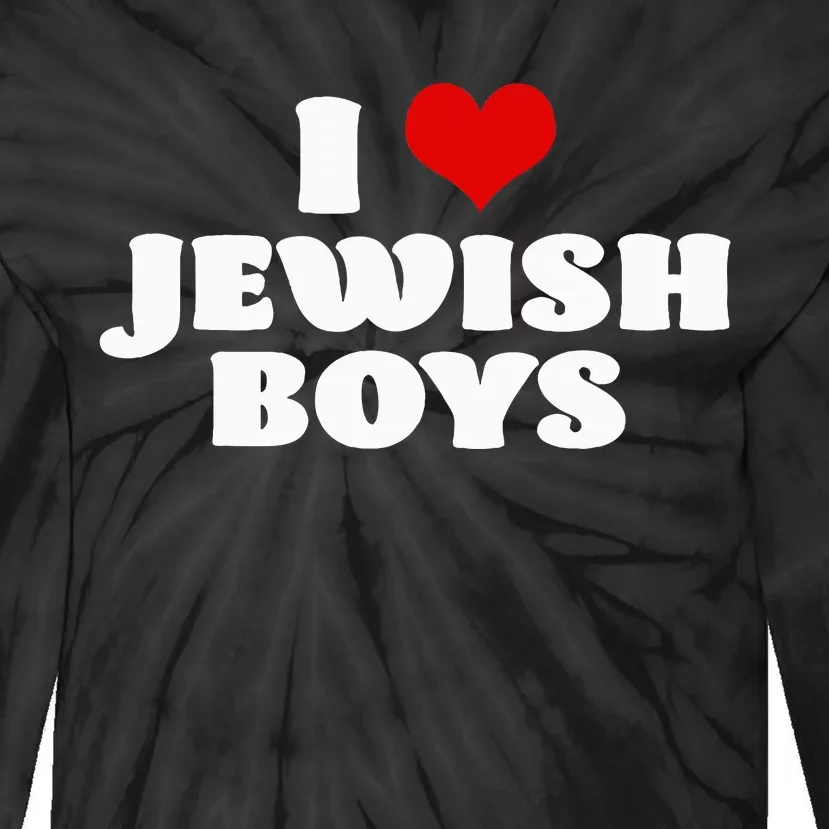 I Love Jewish Red Heart Hanukkah Tie-Dye Long Sleeve Shirt