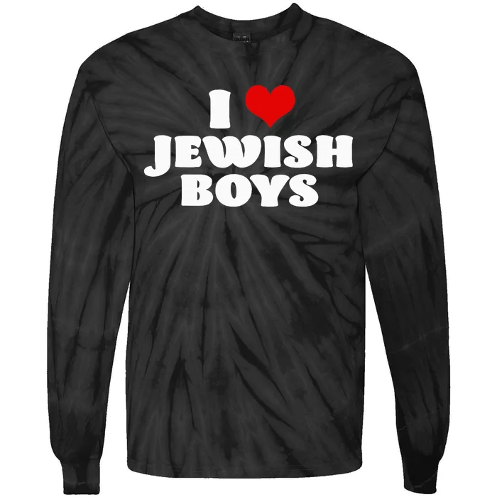 I Love Jewish Red Heart Hanukkah Tie-Dye Long Sleeve Shirt