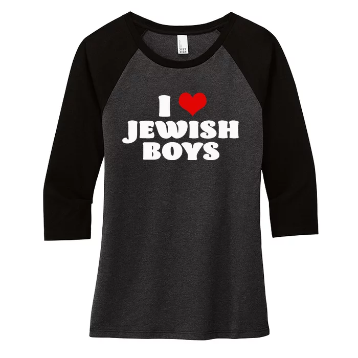 I Love Jewish Red Heart Hanukkah Women's Tri-Blend 3/4-Sleeve Raglan Shirt