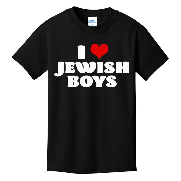 I Love Jewish Red Heart Hanukkah Kids T-Shirt