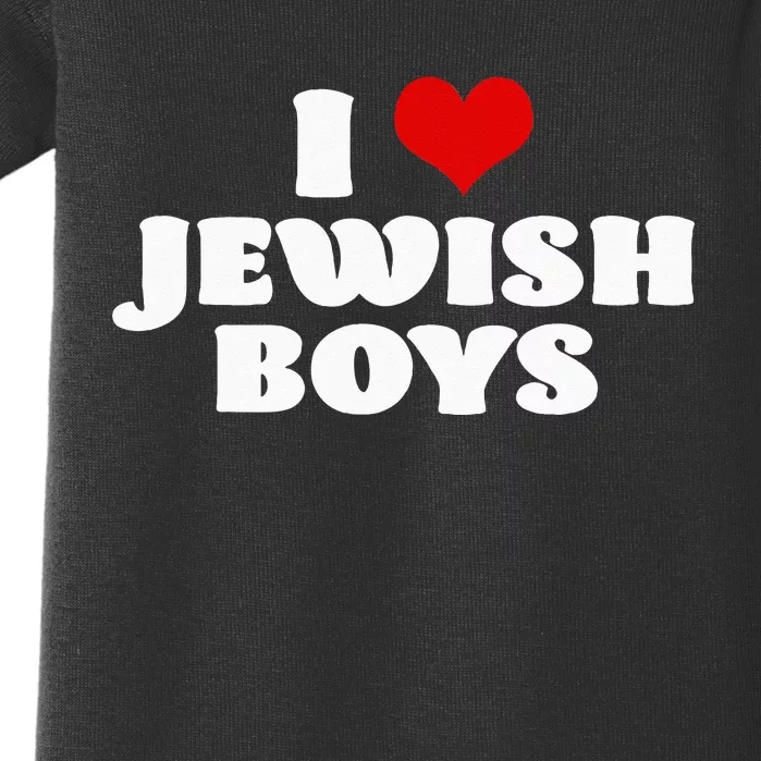 I Love Jewish Red Heart Hanukkah Baby Bodysuit