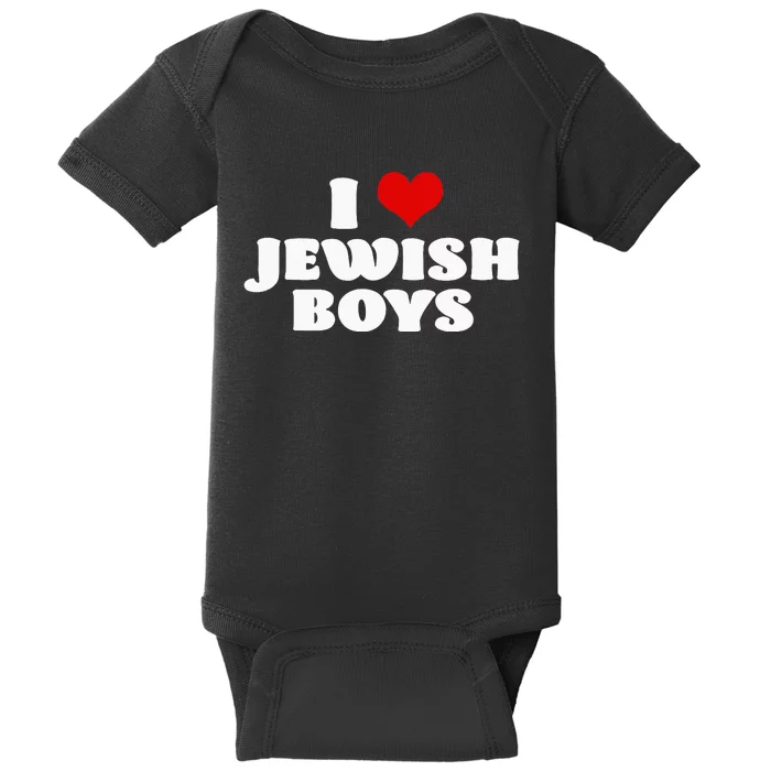 I Love Jewish Red Heart Hanukkah Baby Bodysuit