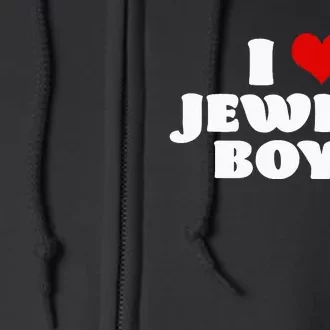 I Love Jewish Red Heart Hanukkah Full Zip Hoodie