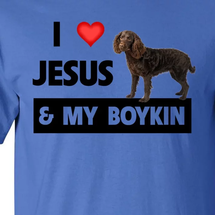 I Love Jesus And My Kin Spaniel Duck Hunting Dog Mom Dad Gift Tall T-Shirt