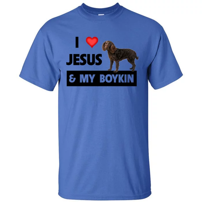 I Love Jesus And My Kin Spaniel Duck Hunting Dog Mom Dad Gift Tall T-Shirt