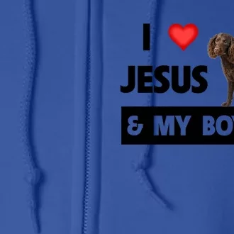 I Love Jesus And My Kin Spaniel Duck Hunting Dog Mom Dad Gift Full Zip Hoodie