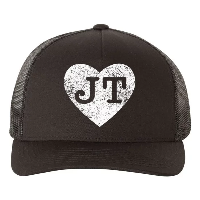 I love JT vintage heart Yupoong Adult 5-Panel Trucker Hat