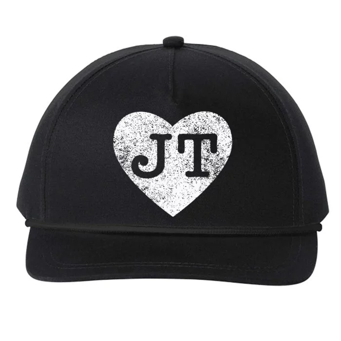 I love JT vintage heart Snapback Five-Panel Rope Hat