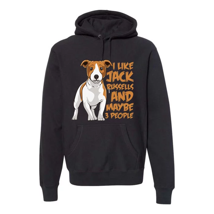 I Like Jack Russells And Maybe 3 People Funny Jack Russell Premium Hoodie