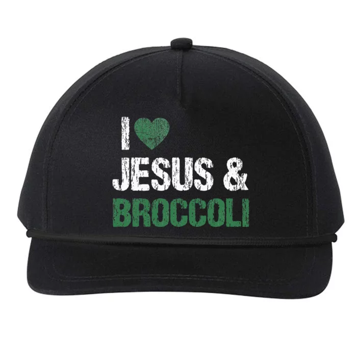 I Love Jesus And Broccoli Lover Funny Vegetable Veggies Food Snapback Five-Panel Rope Hat