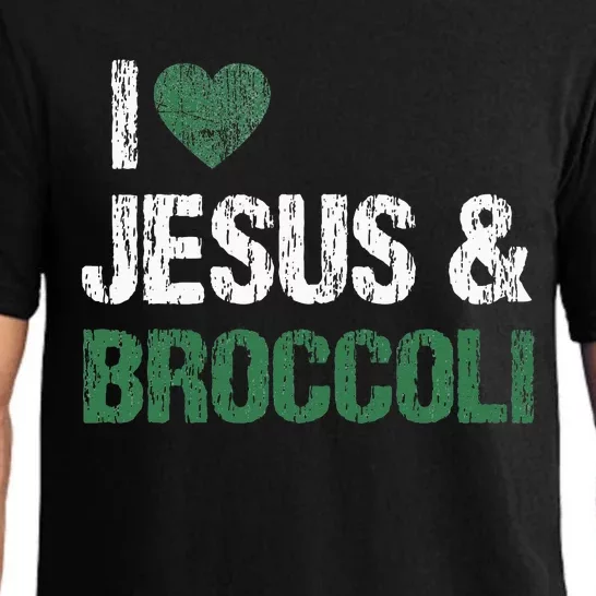 I Love Jesus And Broccoli Lover Funny Vegetable Veggies Food Pajama Set