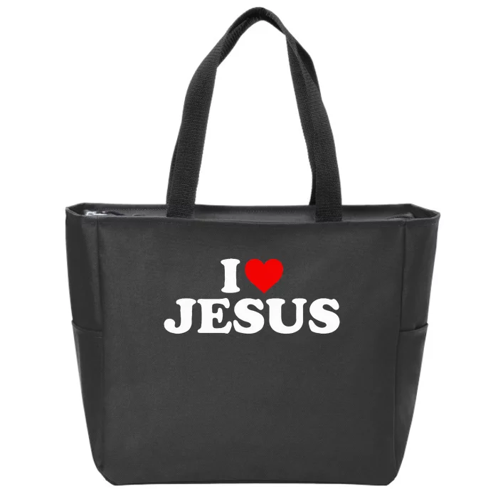 I Love Jesus - Heart Zip Tote Bag