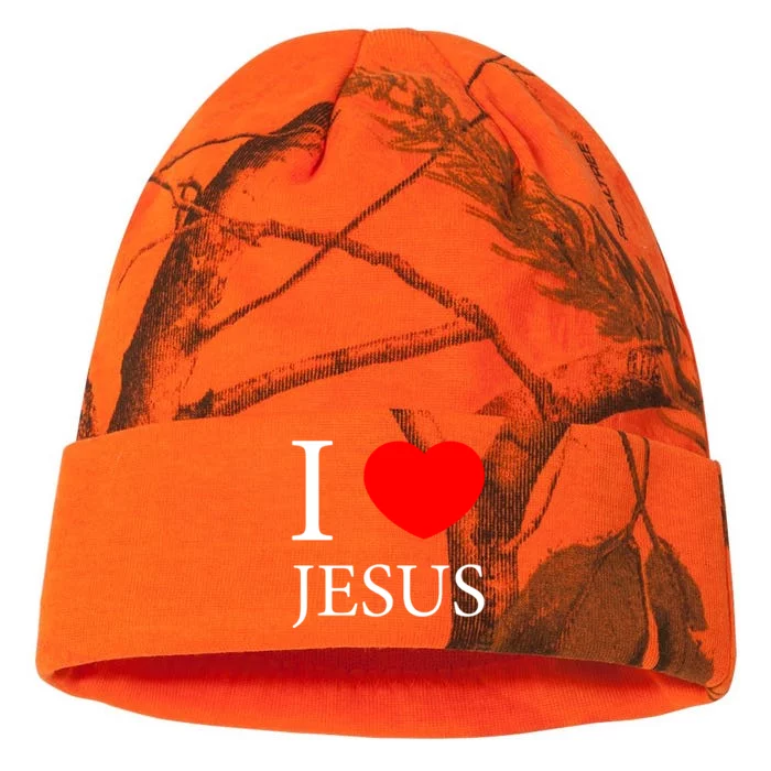 I Love Jesus Simple Logo Kati - 12in Camo Beanie