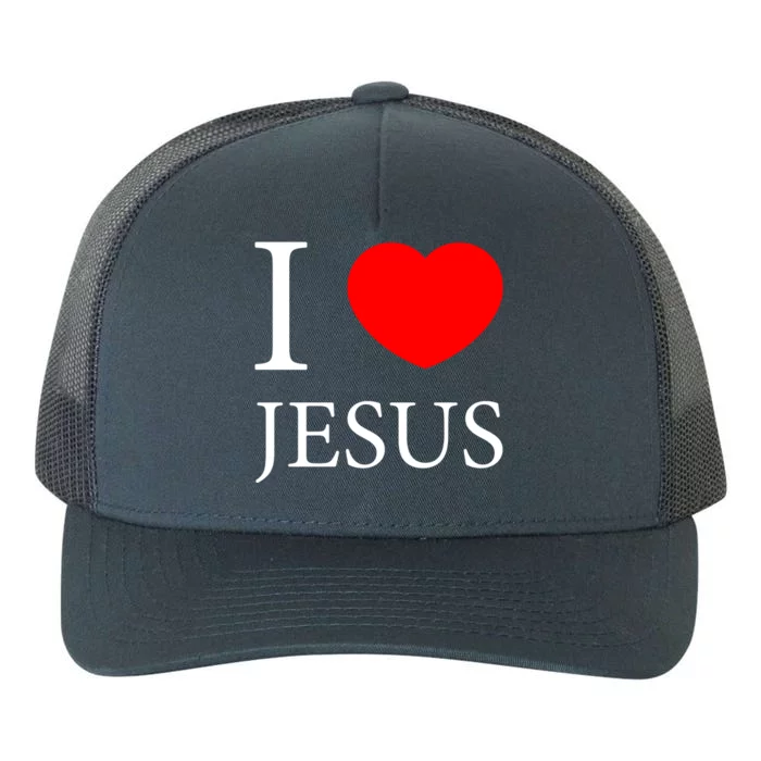 I Love Jesus Simple Logo Yupoong Adult 5-Panel Trucker Hat