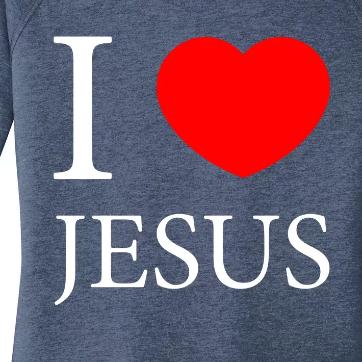 I Love Jesus Simple Logo Women's Perfect Tri Tunic Long Sleeve Shirt