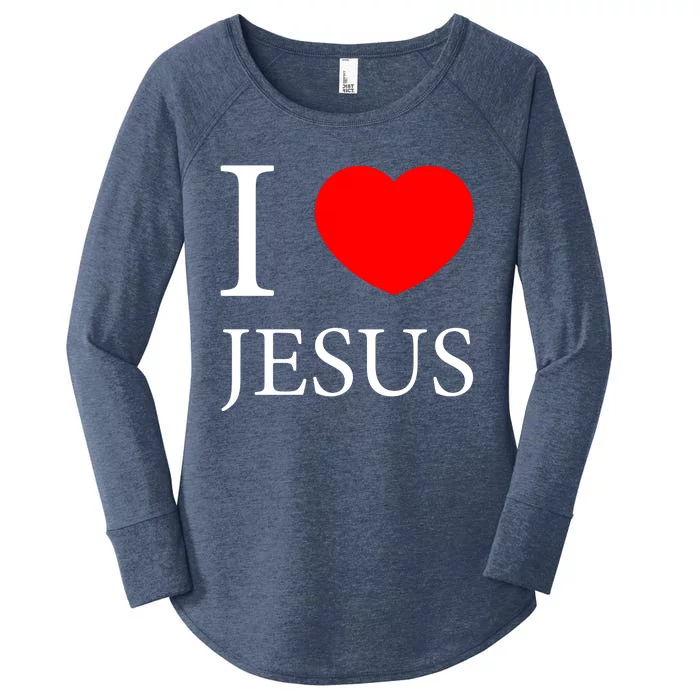 I Love Jesus Simple Logo Women's Perfect Tri Tunic Long Sleeve Shirt