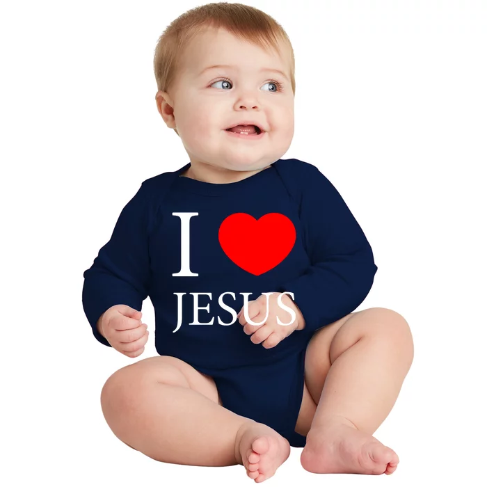 I Love Jesus Simple Logo Baby Long Sleeve Bodysuit