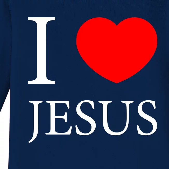 I Love Jesus Simple Logo Baby Long Sleeve Bodysuit