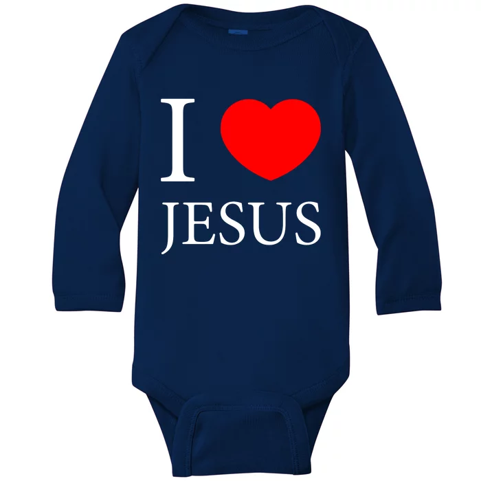 I Love Jesus Simple Logo Baby Long Sleeve Bodysuit