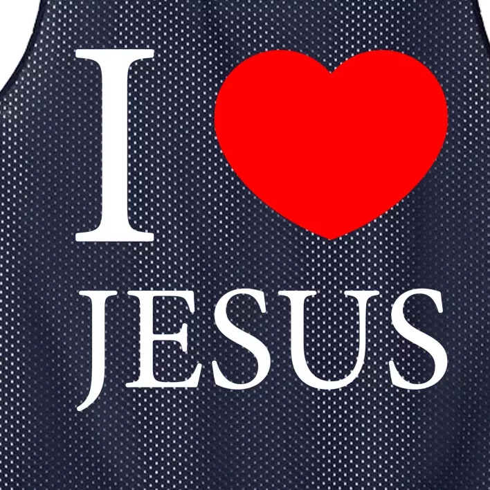 I Love Jesus Simple Logo Mesh Reversible Basketball Jersey Tank