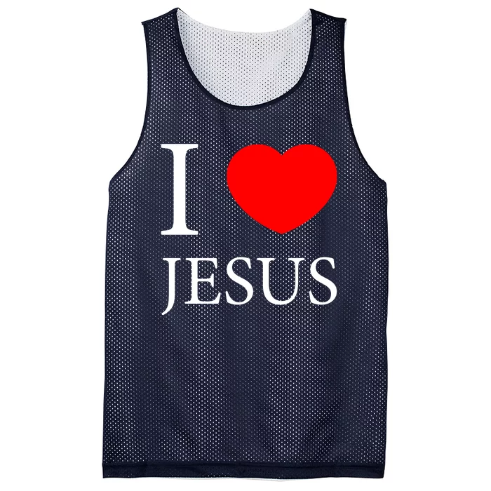 I Love Jesus Simple Logo Mesh Reversible Basketball Jersey Tank