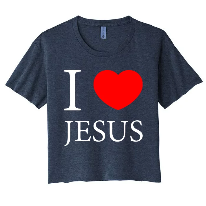 I Love Jesus Simple Logo Women's Crop Top Tee