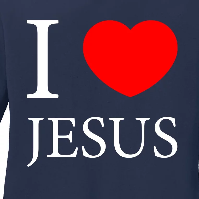 I Love Jesus Simple Logo Ladies Long Sleeve Shirt