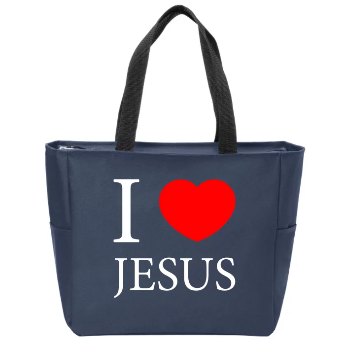 I Love Jesus Simple Logo Zip Tote Bag