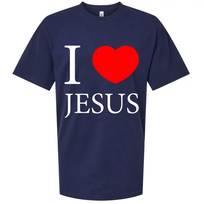 I Love Jesus Simple Logo Sueded Cloud Jersey T-Shirt