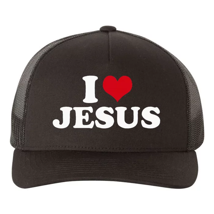 I Love Jesus I Heart Jesus Yupoong Adult 5-Panel Trucker Hat