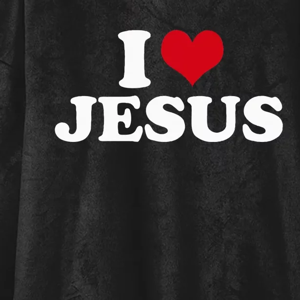 I Love Jesus I Heart Jesus Hooded Wearable Blanket